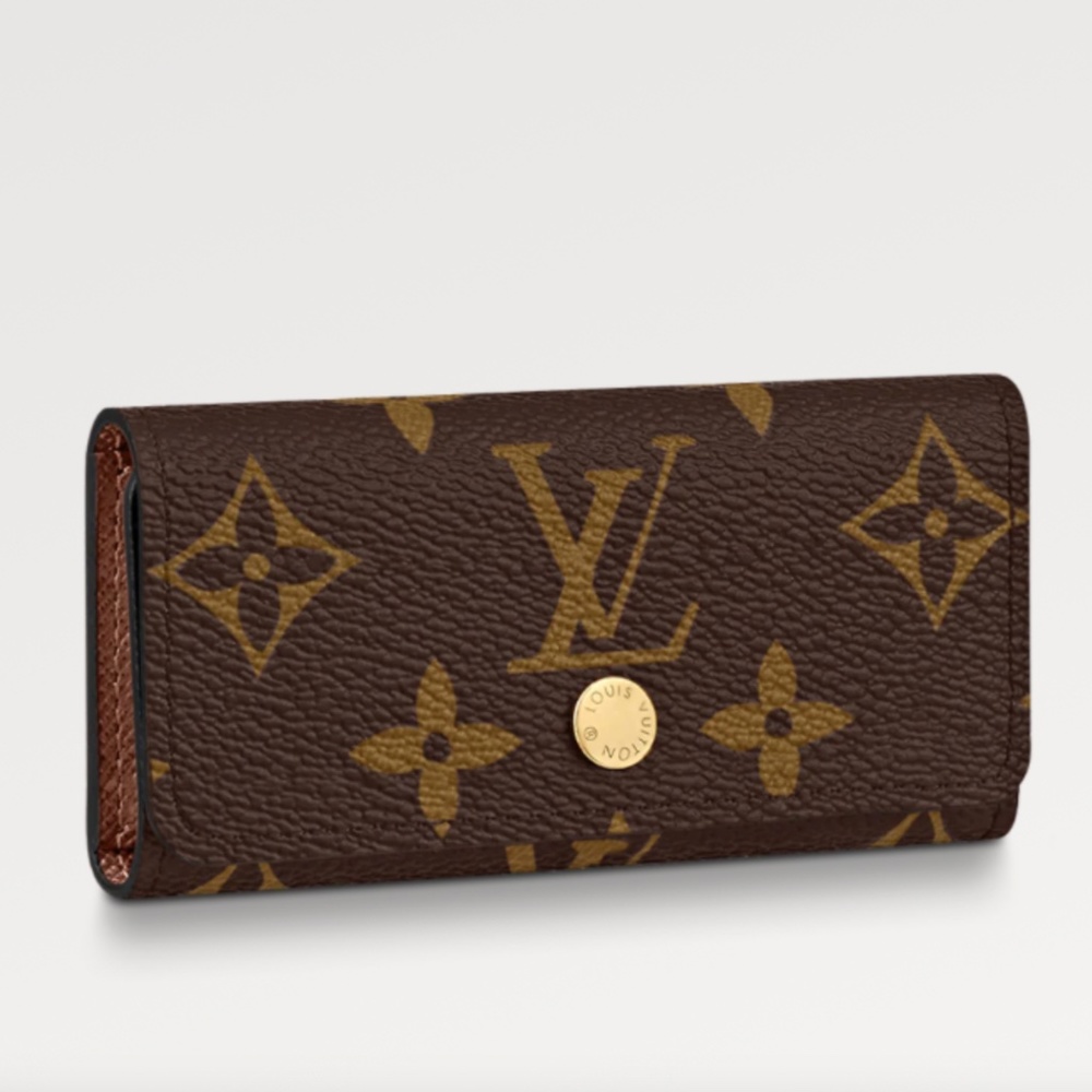 Louis Vuitton Monogram Canvas Multicles 4 Ring Key Case Auth. LV Unisex Wallet